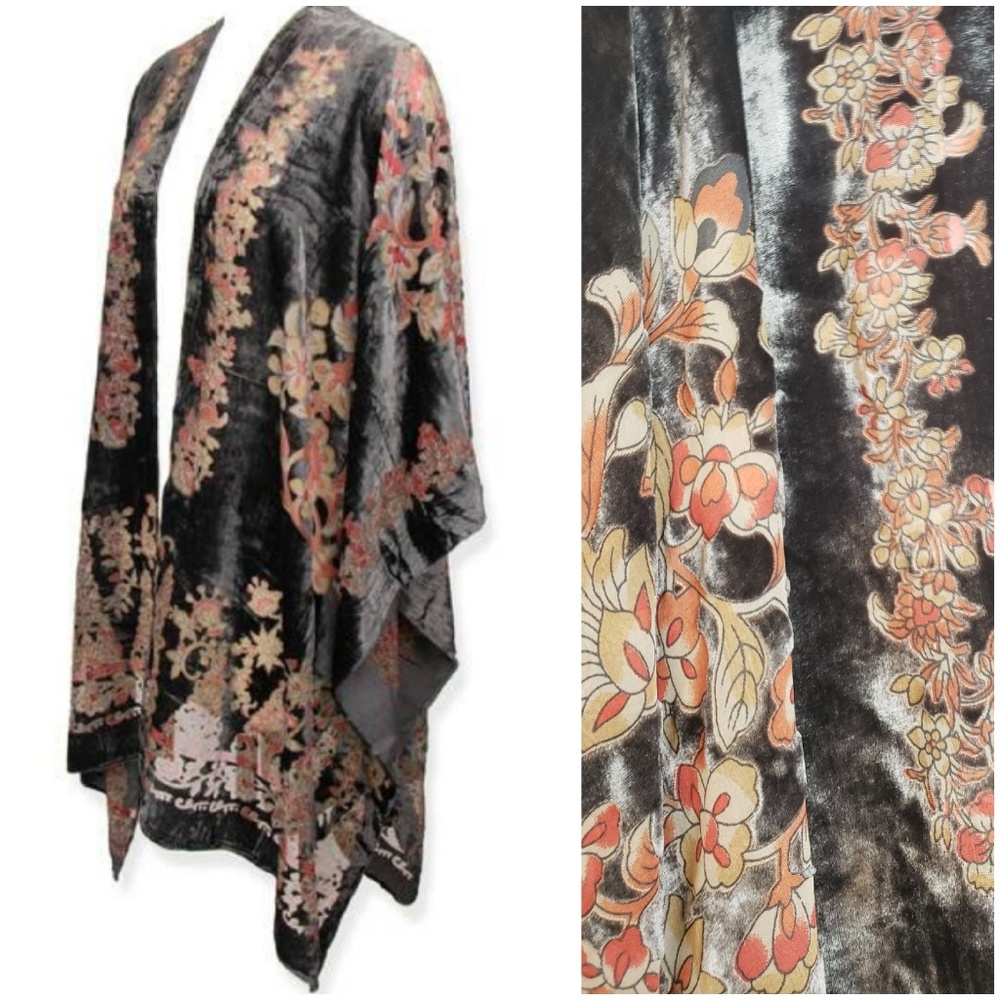 SAACHI Burnout Velvet Flower Garden Poncho!